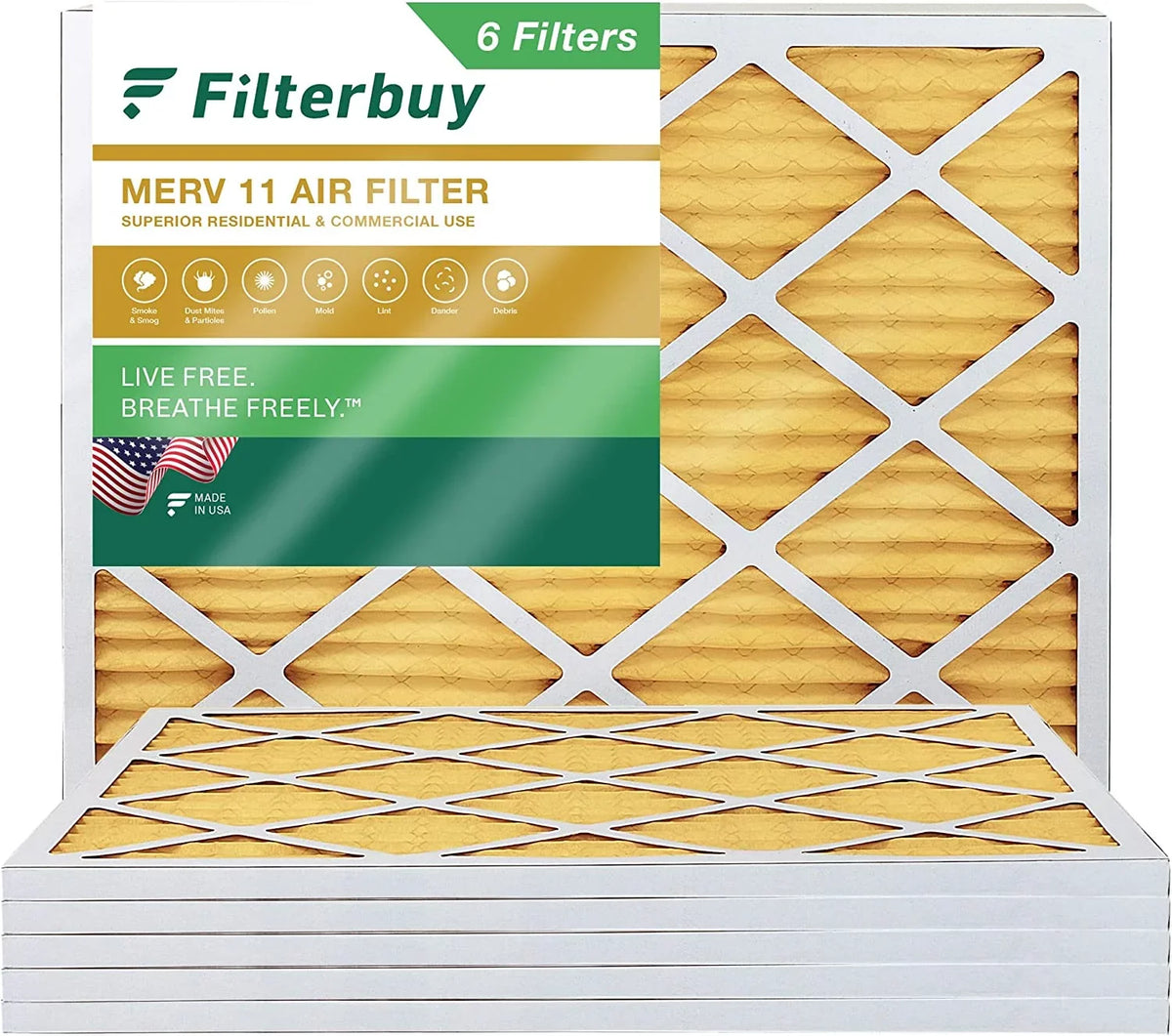 Filterbuy MERV Furnace Air (6-Pack) AC 17x21x1 HVAC 11 Pleated Filters