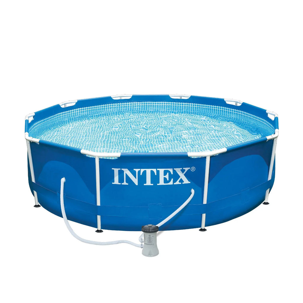Metal Pool Pack) Cleaning Pump Swimming Kit (2 Intex Filter Frame and Pool with