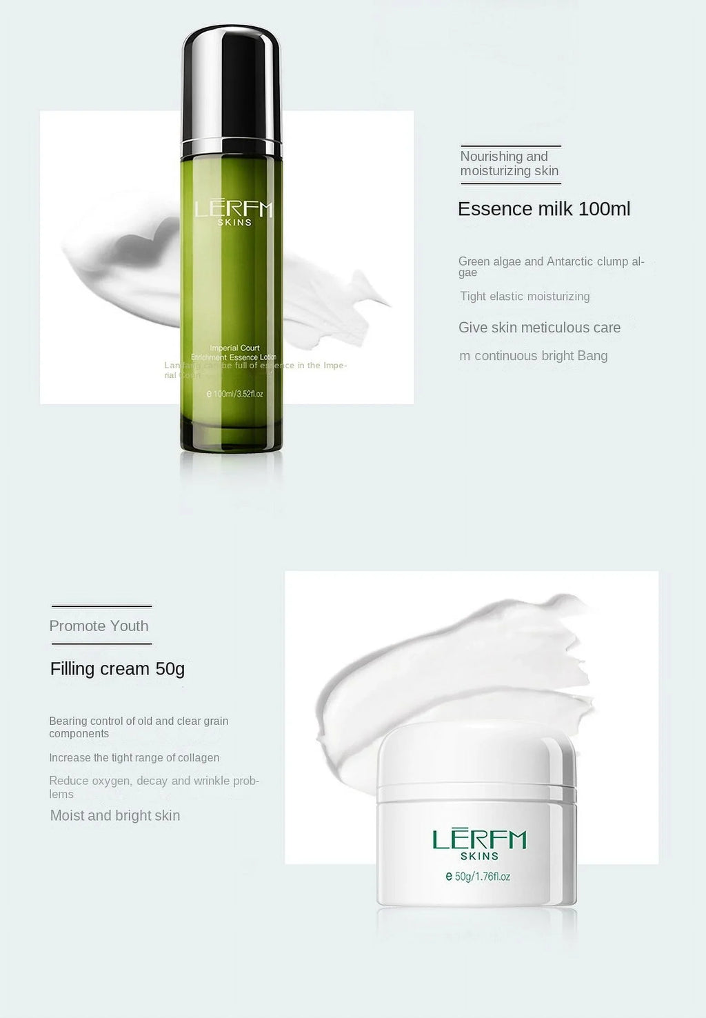 Cream Day Beauty Face Control Face 6Pcs Serum Pores Oil Deep Cleaning Toner Skincare Products Set Whitening Firming LERFM Night
