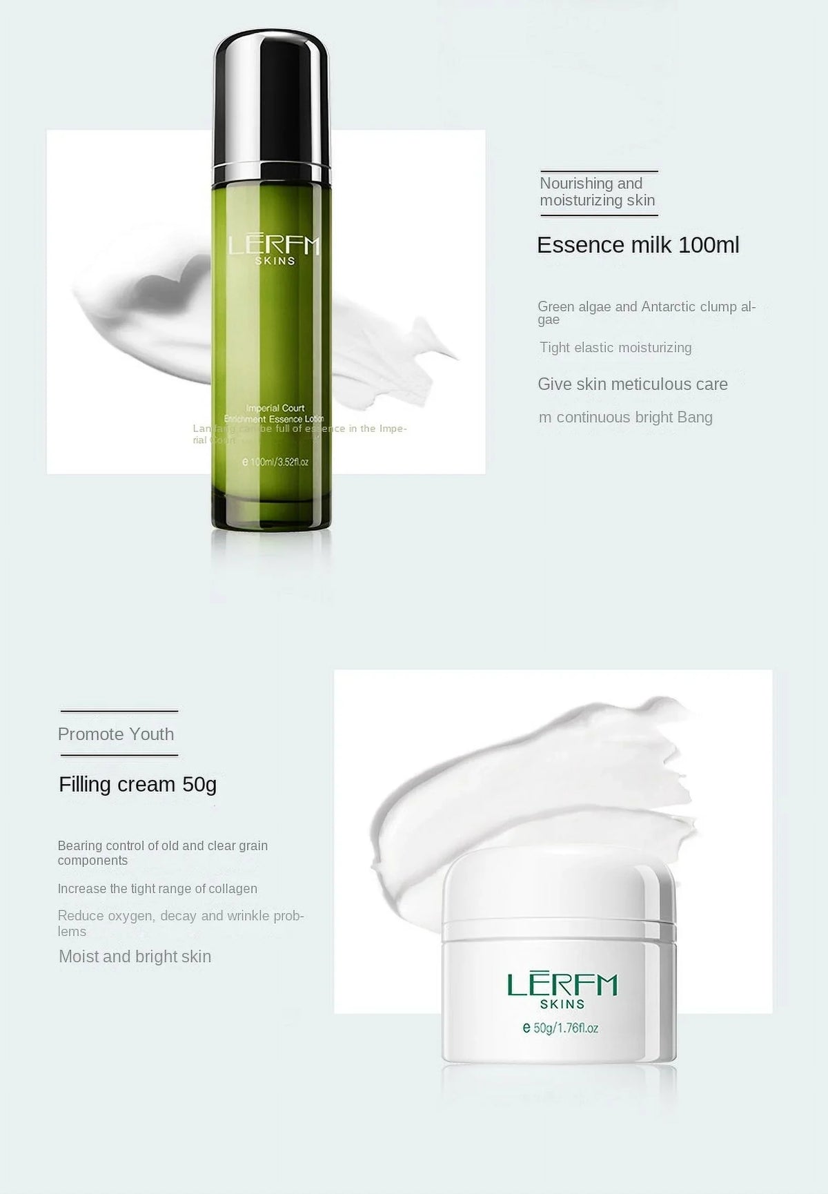 Cream Day Beauty Face Control Face 6Pcs Serum Pores Oil Deep Cleaning Toner Skincare Products Set Whitening Firming LERFM Night