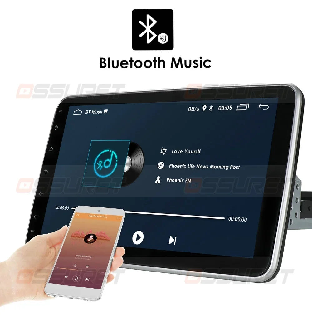 Wifi Car Android Stereo Screen Hizpo Apple Carplay& Radio 10.1'' Navigation With Auto Touch 10 GPS DIN Single 1 Bluetooth Android Rotatable