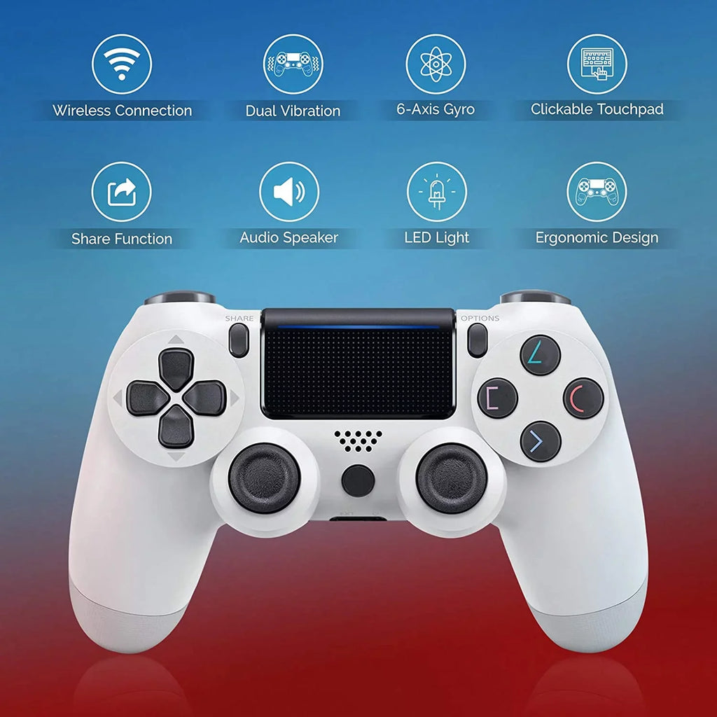 Slim Plus S21 GamePad (White) BlueTooth Speaker/Gyro/Remote with 1,000 PRO FE Battery/Built-In Wireless Samsung Compatible Controller