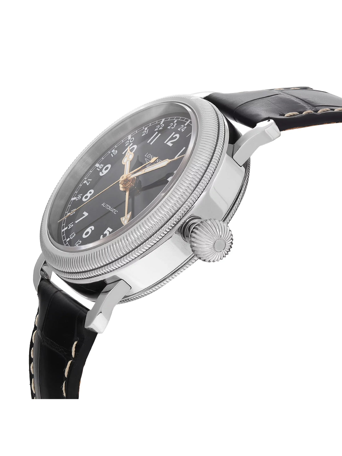 Avigation Steel New L2.778.4.53.2 GMT Watch Heritage Automatic Longines Black