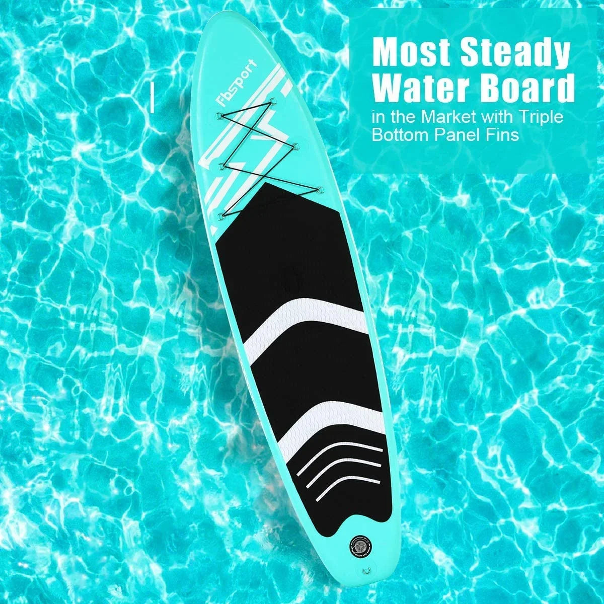 Stand 10 Non-Slip with Inflatable Paddle Green Standing Ft. Bag, Carry Brushed Stance, Board up FBsport Wide Boat, Complete Control, Thickening Deck, and Surf Accessories