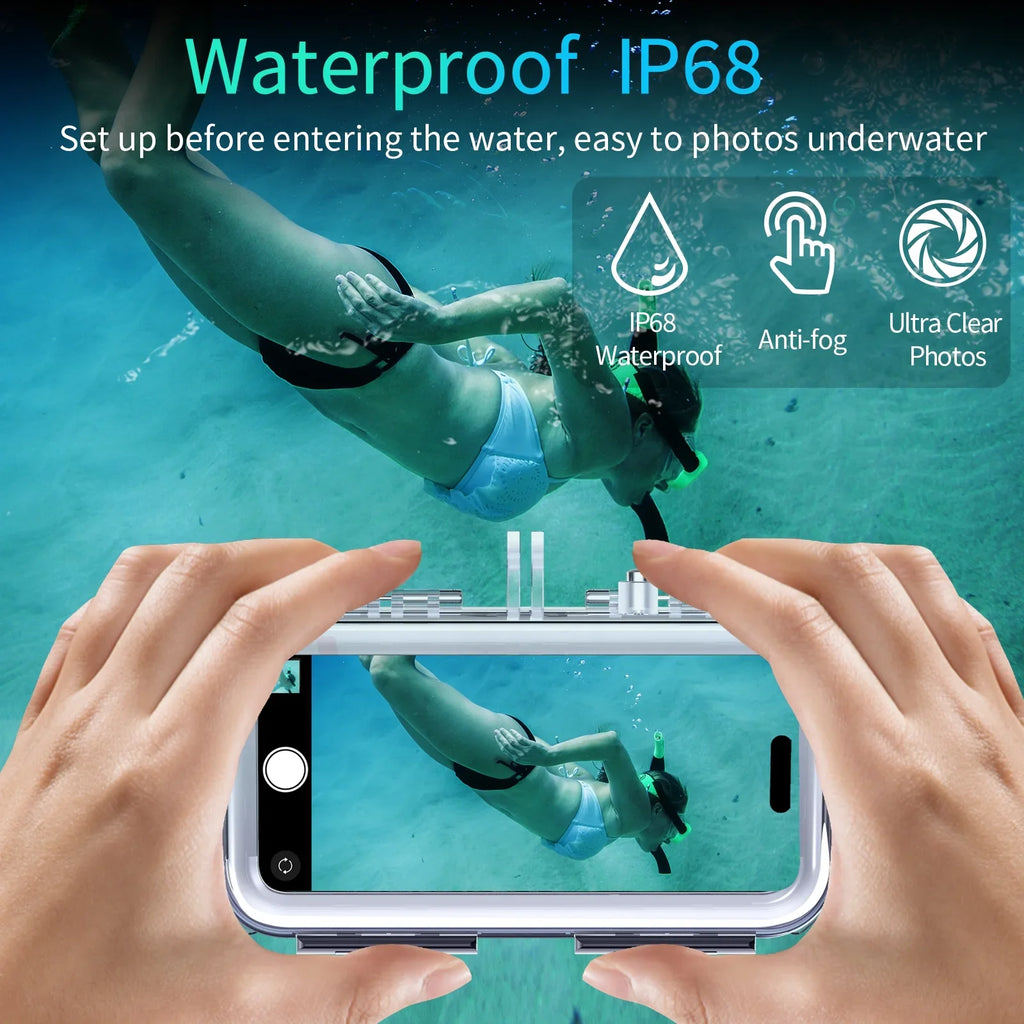 14/14 Waterproof Housing,40m/130ft for 15 Case Shockproof Waterproof Valve Diving Underwater Diving iPhone 12/12 Upgrade One-Way Pro / / Dustproof Pro / 13/13 Case Pro IP68 Pro