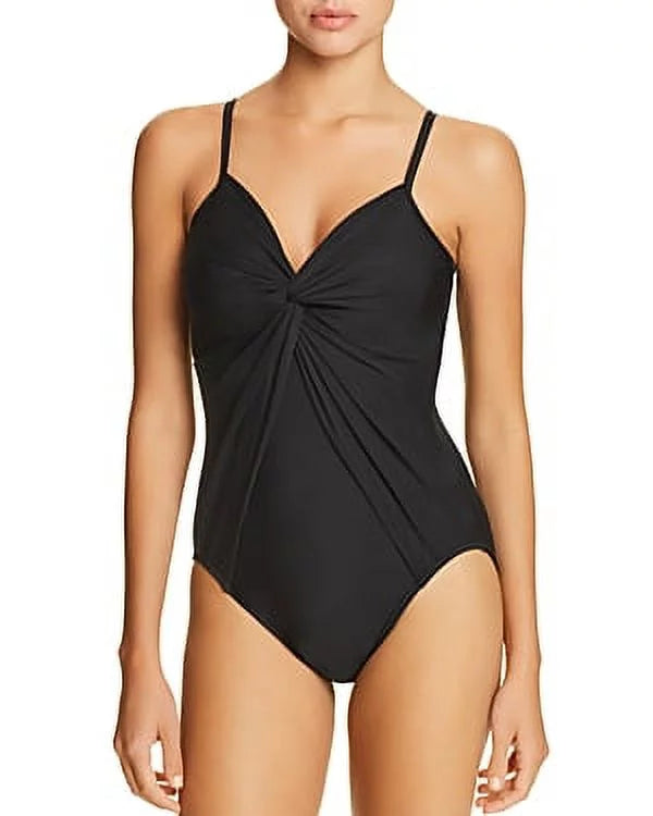 10 Love BLACK Knot Solid Piece US One Miraclesuit Rock Swimsuit,