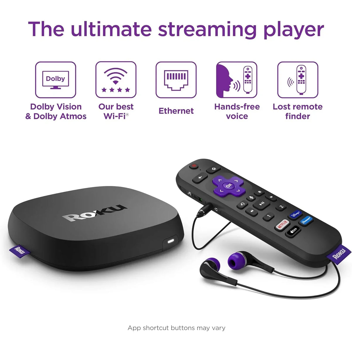 Bundle Roku Vision Streaming and Pro Device Express Remote 4K/HDR/Dolby Voice HD Ultra Roku with