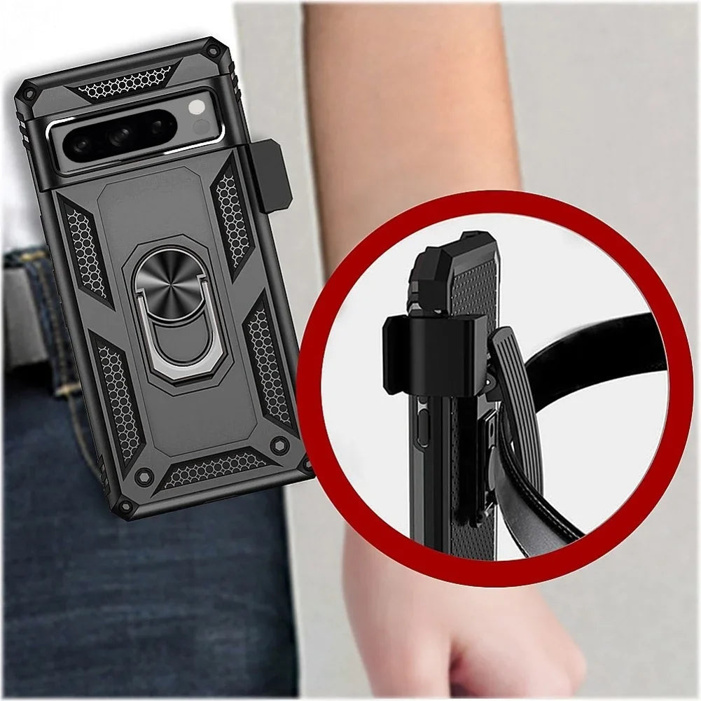 Pro Pixel Phones Ring Drop-Proof Swivel compatible - 8 with Clip Cover for Kickstand 8 Google Combo Belt Pixel Pro Holster Metal Google Armor Case