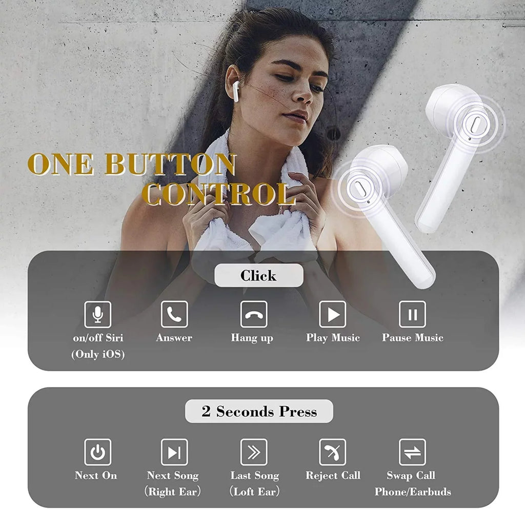 Google Hands-free B4K Earbuds 7a Wireless For Stereo Pixel Charging Case Headset True Mic TWS - Earphones, Headphones