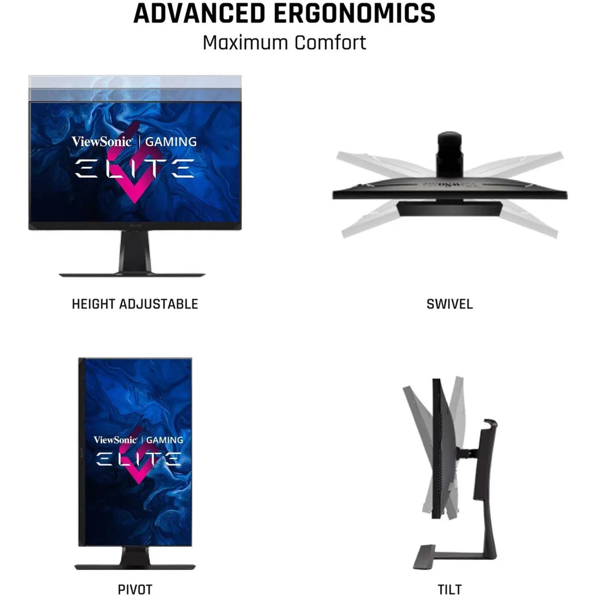 LED, Inch HDMI IPS Monitor 144Hz Advanced 32 for Nvidia 4K ELITE Ergonomics, Mini Gaming and Esports DP XG321UG HDR1400, ViewSonic with Reflex, G-Sync,