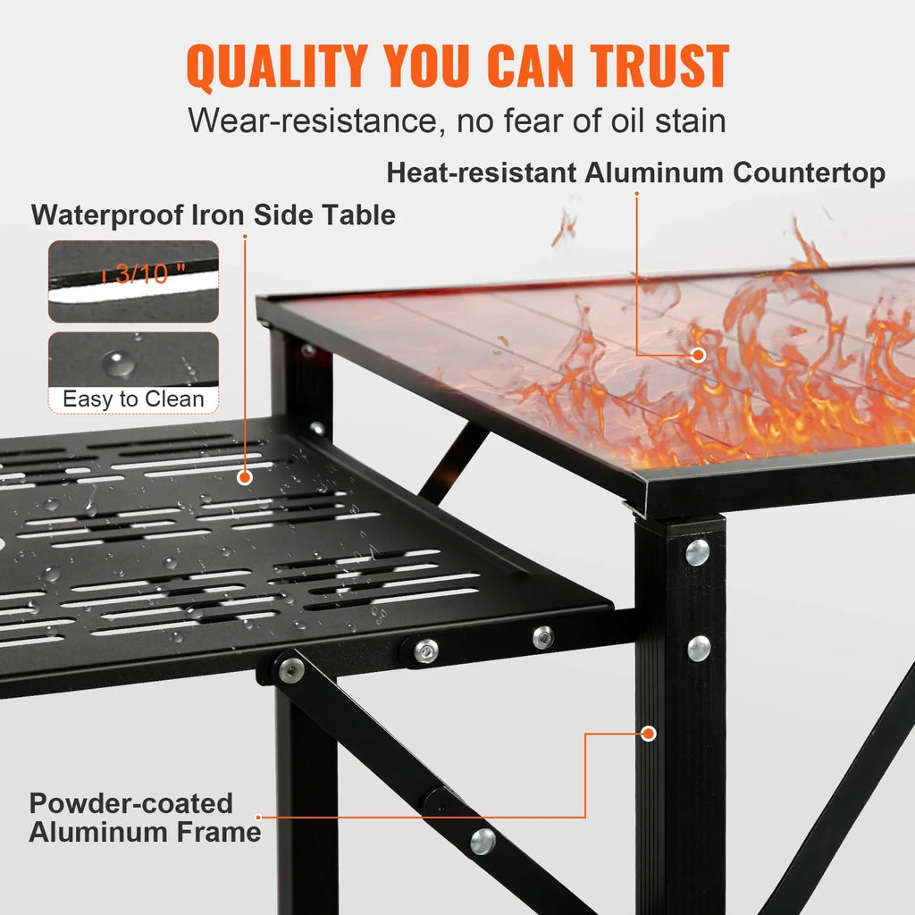 Kitchen Table Tables Folding SKYSHALO 5 Camping Portable 2 Cook Station & Shelves