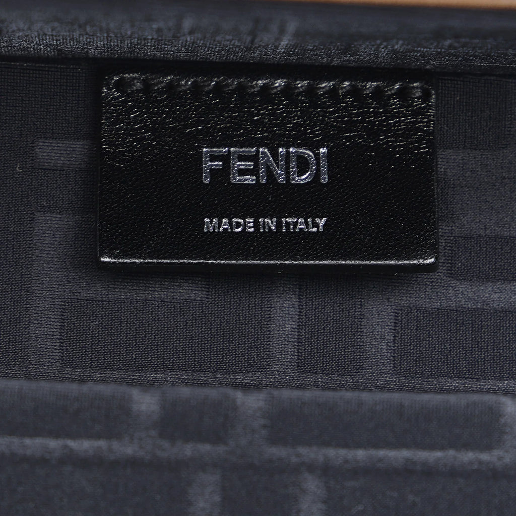 Fendi Coated Baguette (Good) Brown Unisex Fabric Crossbody Trunk Authenticated Zucca Canvas Pre-Owned Bag