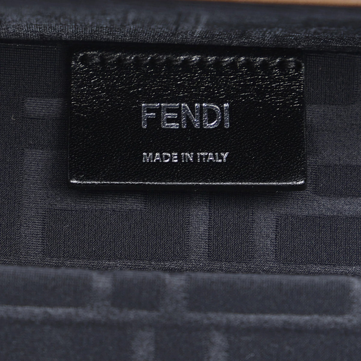 Fendi Coated Baguette (Good) Brown Unisex Fabric Crossbody Trunk Authenticated Zucca Canvas Pre-Owned Bag
