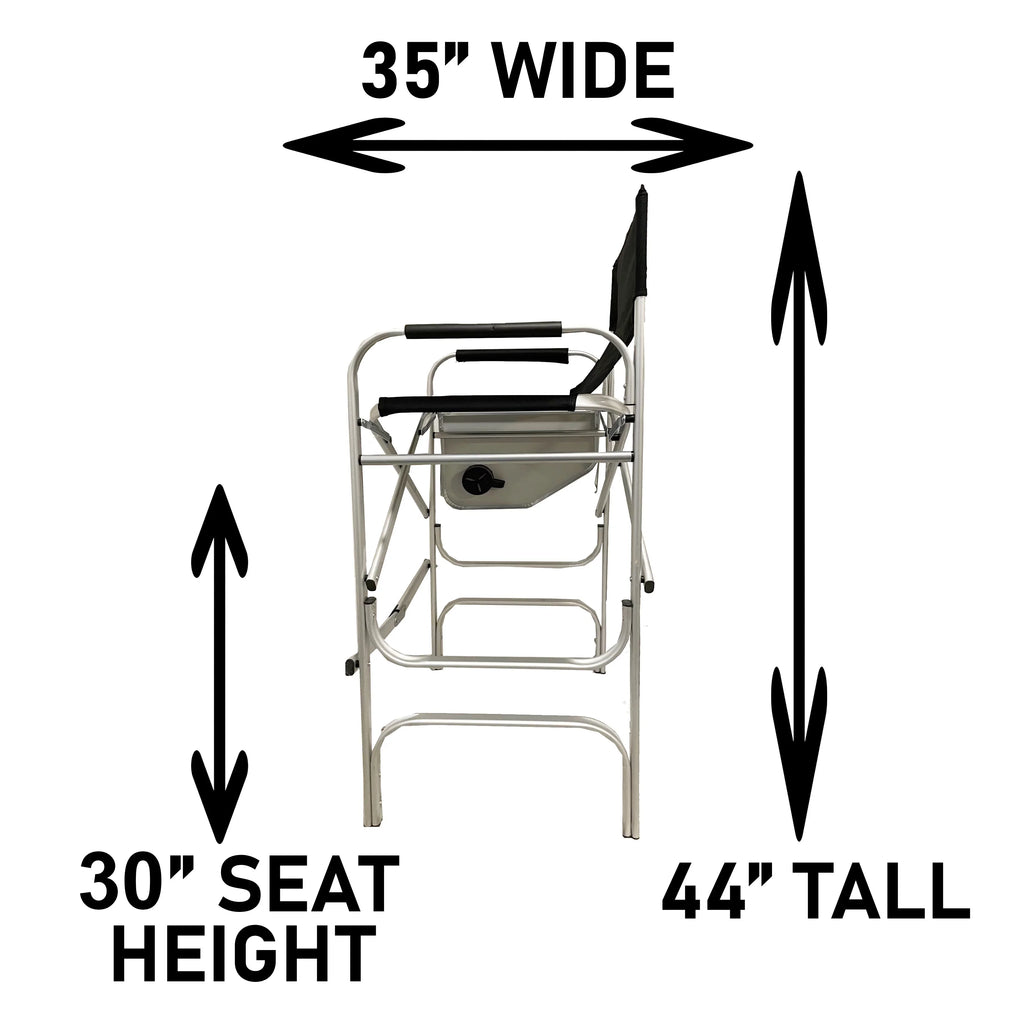 Tall Chair Folding Tools Extra-large Weight Pouch Tray Wide Directors and Frame Folding Tall Voyager with Chair Storage Light Body Travel Aluminum