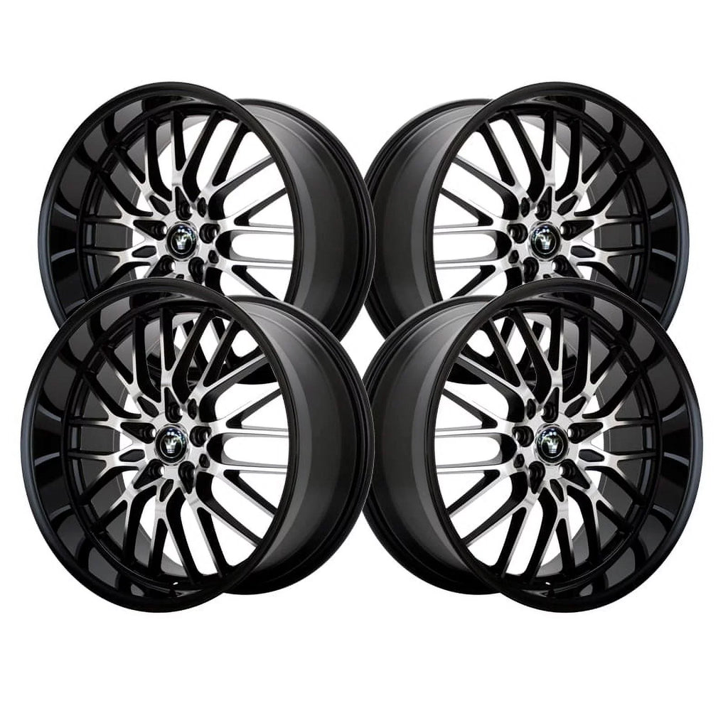 16MB Machined 16x7 Gloss Lace Face Black With Wheel 5x100/5x114.3 Konig +40et