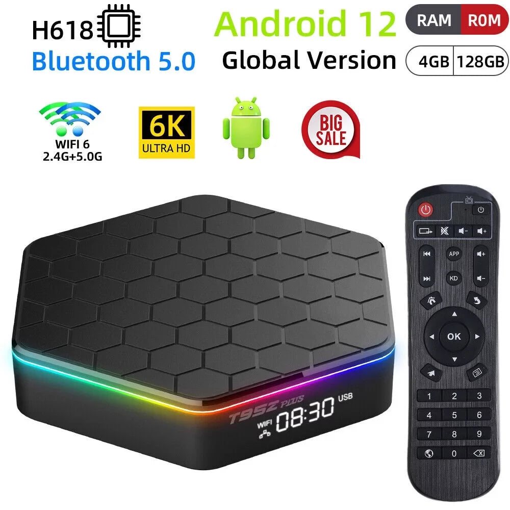 JahyShow Plus 12.0, Player, - 4+128G HD Upgraded TV 6K Stream Android Smart T95Z Box