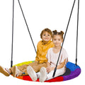 Rainbow Ropes Tree Rotate°, 360 Saucer Set UV 70’’ Outdoor Web Multi-Color Adjustable Steel 700lb 40" Kids Waterproof, - ZenSports Protection, Frame, Swing