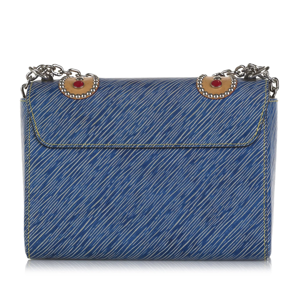 Epi Twist MM Bag Authenticated Blue Studded Crossbody Leather (Good) Louis Pre-Owned Vuitton Unisex