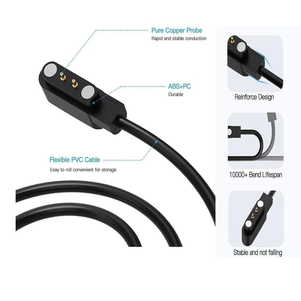 Willful Cable Smart YAMAY Watch Magnetic [2-Pack] 3.3FT Charger Letsfit SW021 for VeryFitPro ID205L USB Charging SW023