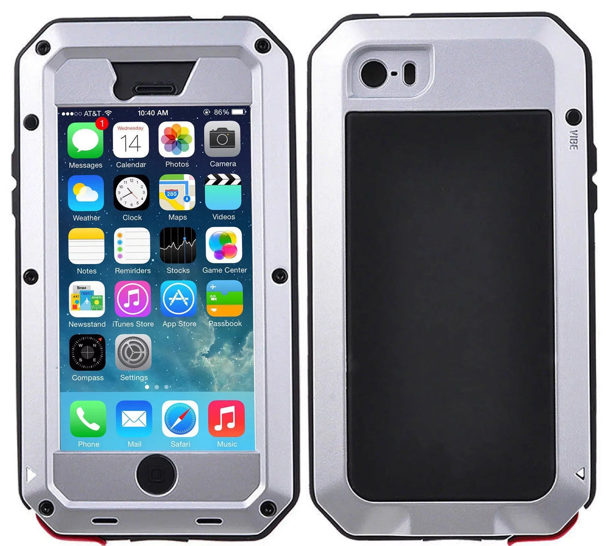 Travel (Silver) Duty Grade and Shockproof Plus Resistant Rugged Gorilla Military Metal 6 Outdoor Case Protection, iPhone Glass Aluminum Scratch Heavy