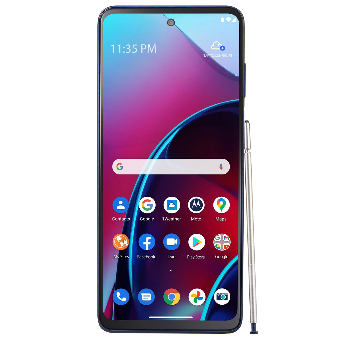 Prepaid Motorola 4G by Smartphone Moto Blue- to by (2022), 128GB, Verizon Total Stylus [Locked G Total Verizon]