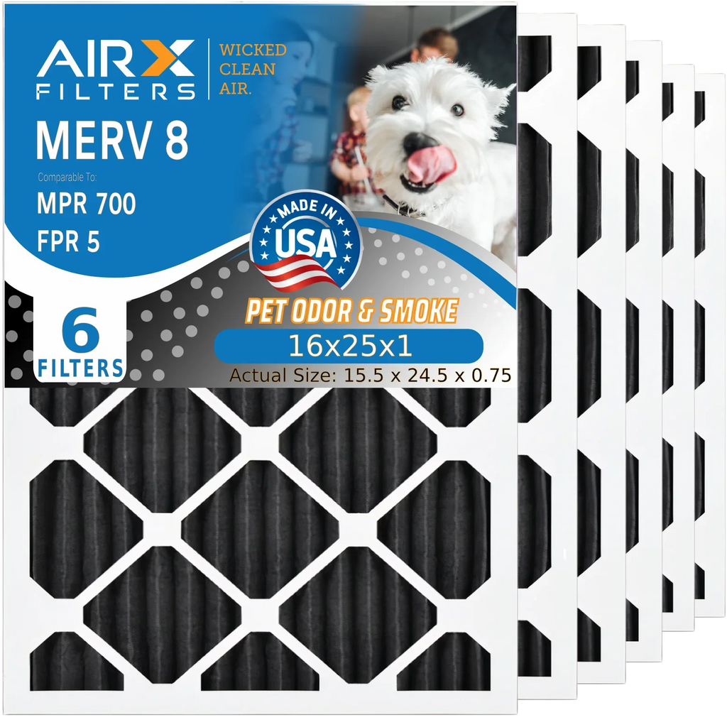 FILTERS Filter MPR CLEAN by 5 Pack 700 Furnace Premium AIR. 8 Air WICKED Carbon FPR Filters MERV HVAC 6 16x25x1 AC 16x25x1 Made USA Filter Odor Comparable Eliminator to & AIRX