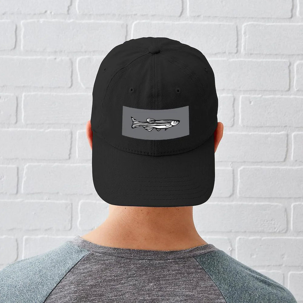 CafePress Adjustable - Black Baseball Hat Cap Zebrafish Cotton Printed - Black Canvas