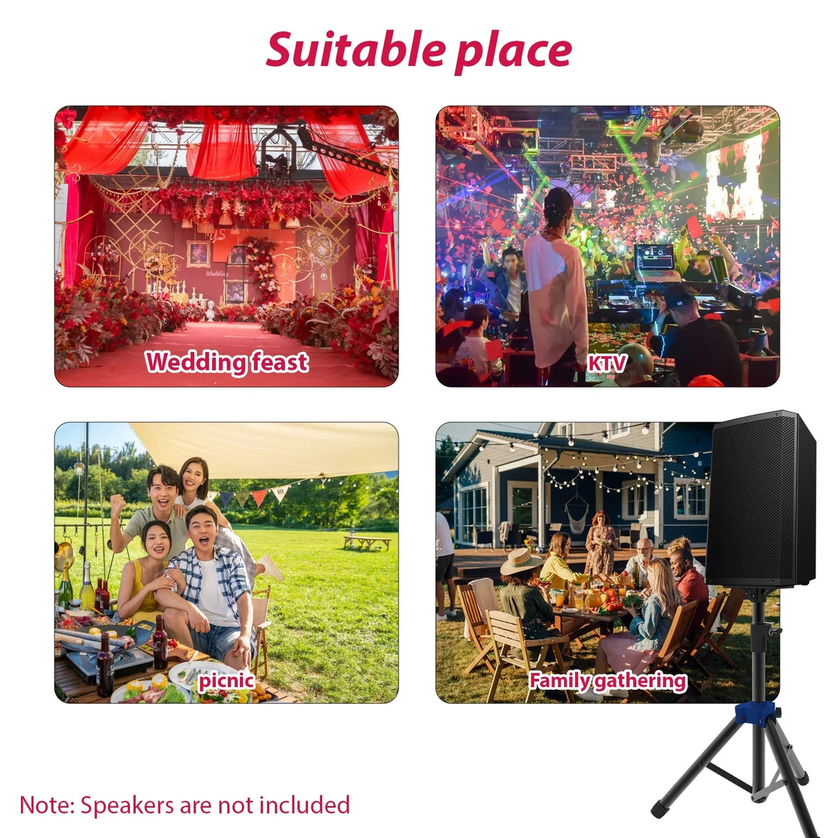 Stand with point Carevas Bracket, Telescoping Three Duty Height, Speaker Triangle Speakers for Heavy Studio Base