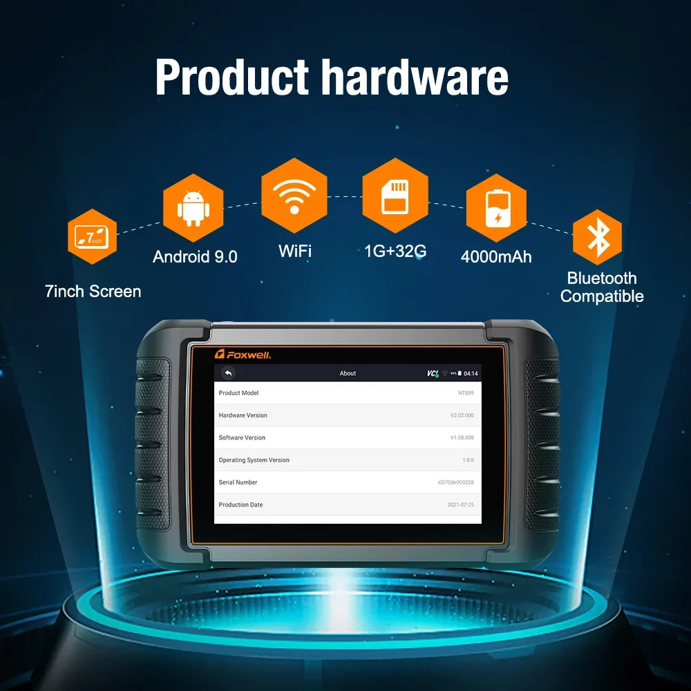Car Systems WiFi Diagnostic Scan Test Upgrade Auto OBD2 Scanner Full Analyzer 30+ Scanner Automotive Wireless Foxwell Scan Scan Tool Tool Bidirectional with Vin Services Active Free Reset Auto NT809