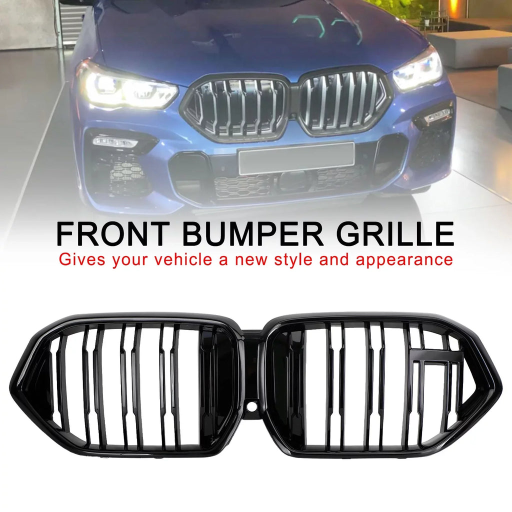 BMW Front Grille Hole Black Bumper X6 Grill Fit M50i for W/Camera G06 2020-2022