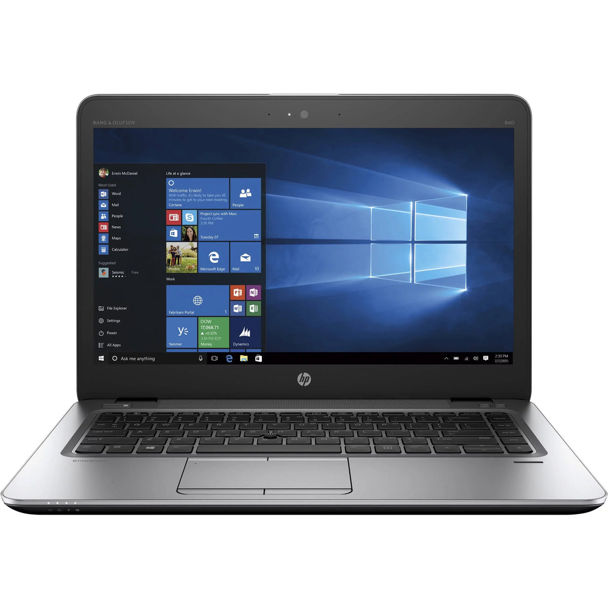 2.40 G3 GB Pro HP Touch 10 Intel Windows (Refurbished) 840 GHz i5 Restored GB SSD 14" 256 16 Elitebook Laptop Core
