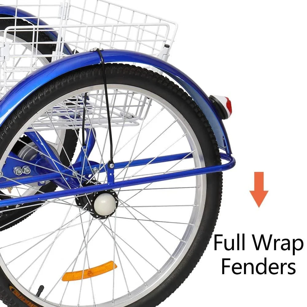 Blue SalonMore Wheel Tricycle Women's Adult 26-Inch Men's Bike,