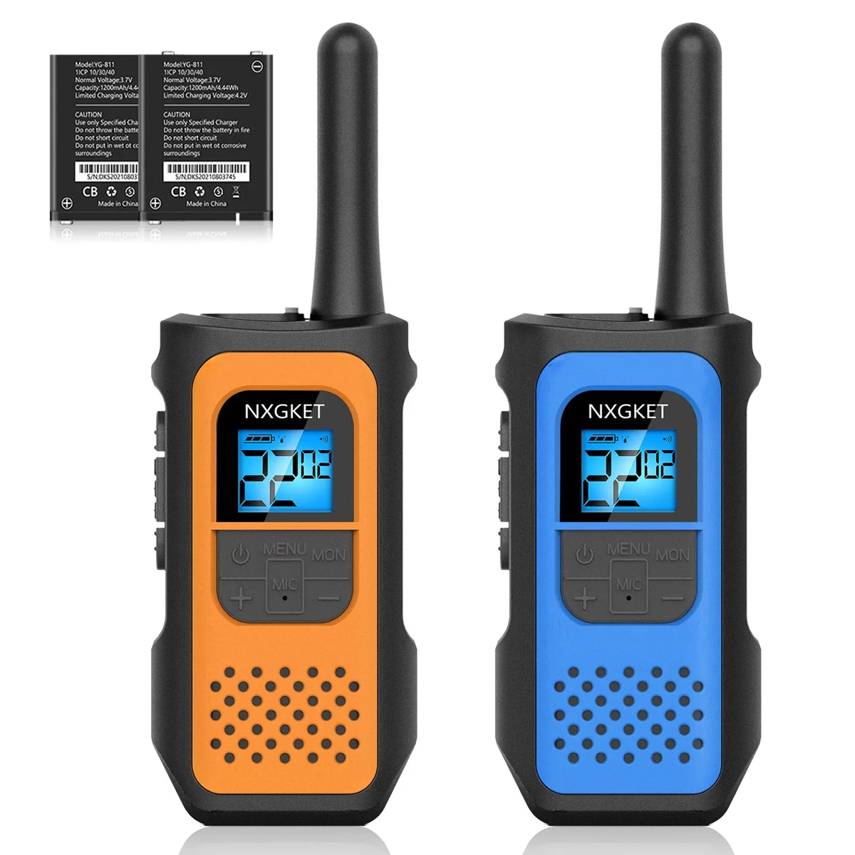 22 with Radios Walkie Set for Talkie, 2 Way Family Li-Ion Gift Pack) Outdoor(2 Talkies NXGKET Rechargeable Long Adults Walkie for Channel Battery Kids, Range