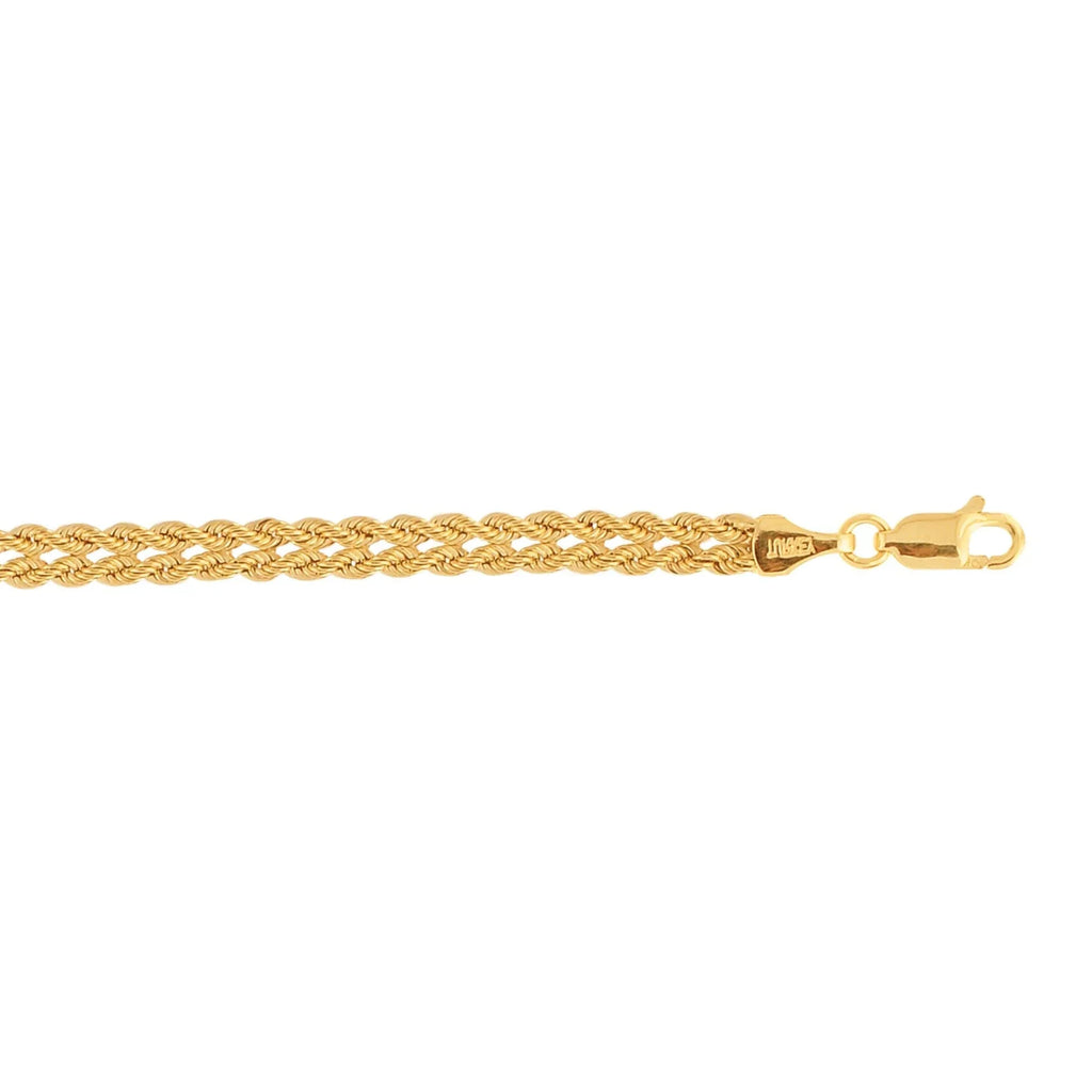 '- Chain Clasp Womens Fancy Rope Gold Yellow Bracelet 2.22gr. Braided with Lobster 10K
