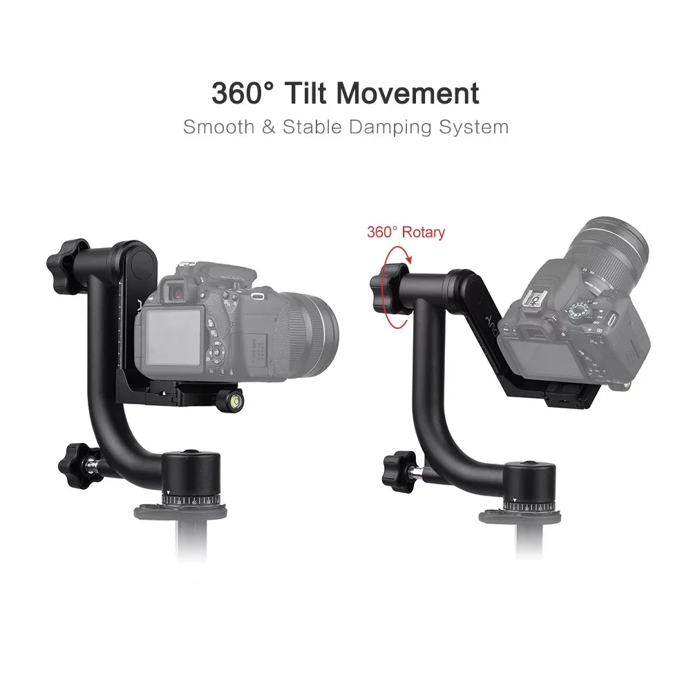 Aluminum Camcorder with Plate Standard Metal Quick Andoer 30Lbs/13.6kg Heavy for Support Watching Head Camera Alloy Arca-Swiss Duty Suitable Bird Panoramic Gimbal Tripod DSLR Release