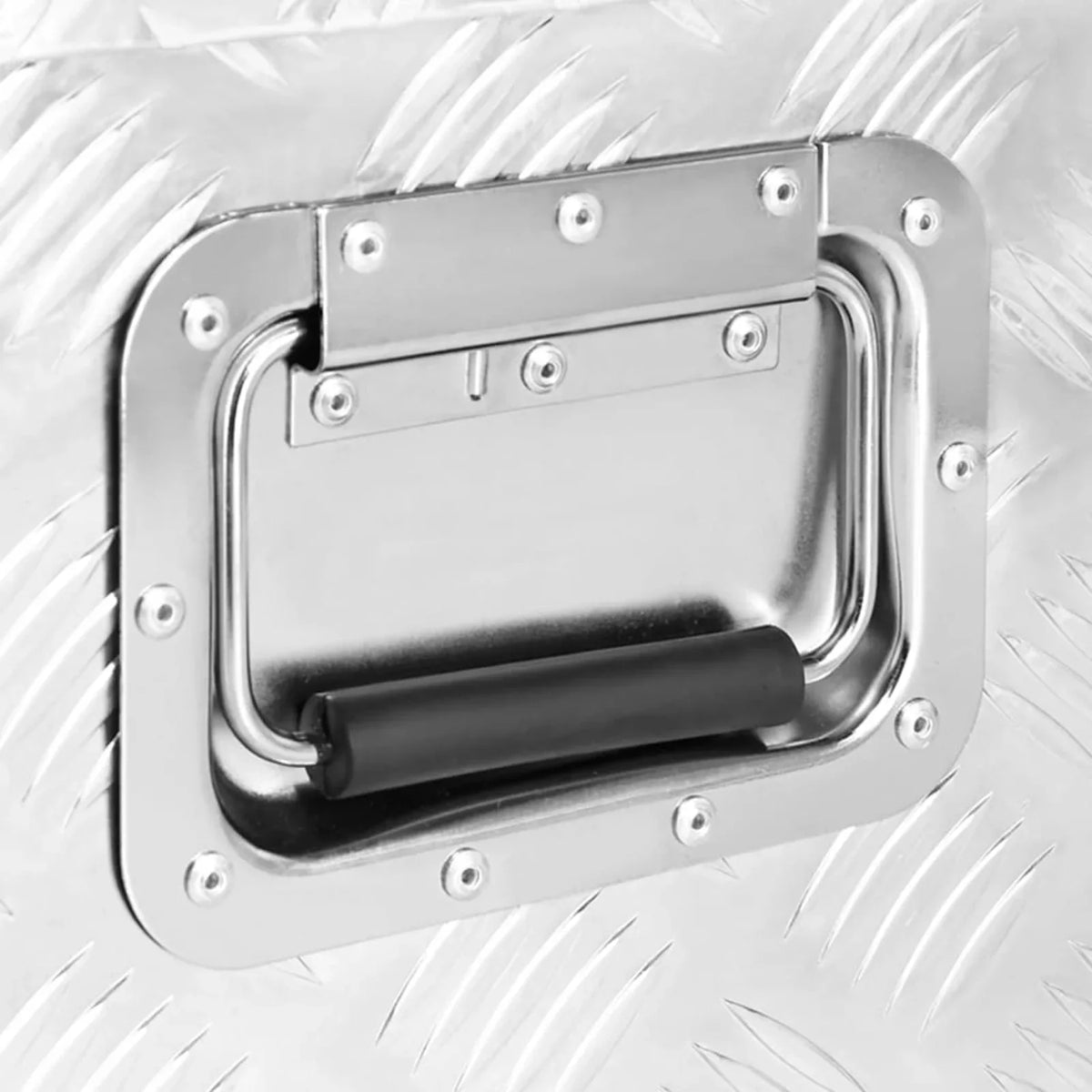 Truck Inches Tool Lockable 13.2 Box W 35.4 Silver Toolbox Camping (L Garage, x 18.5 Trailer Box Aluminum Case Underbody Vehicle, x for moobody x H) Storage Organizer Trip x