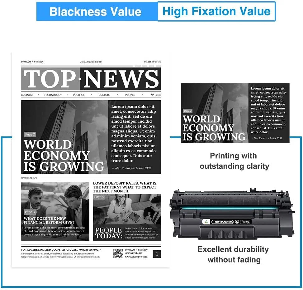 Toner P2015dn for Yield HP for 49A Black 49A 53A LaserJet 3390 1320 Cartridges Ink 53A 1320N Q5949A Q5949X Compatible 1320TN Printer 1320NW 49X 2-Pack P2015 High Q7553A HP