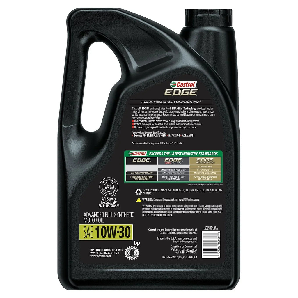 Motor Edge Advanced Castrol Quarts 5 Synthetic Oil, 10W-30 Full
