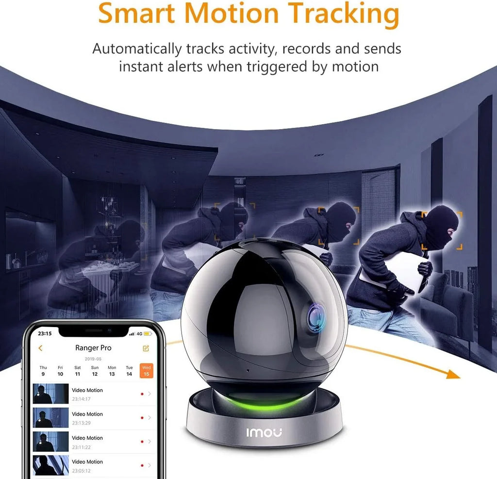 Audio, Camera Rex & Spotlight Degree Camera Camera 1080P Siren Port, Only) Vision, Smart Tracking, Smart 2-Way Imou View Indoor and Detection, Security with (2.4G 2MP Ethernet WiFi Sound 360 Night