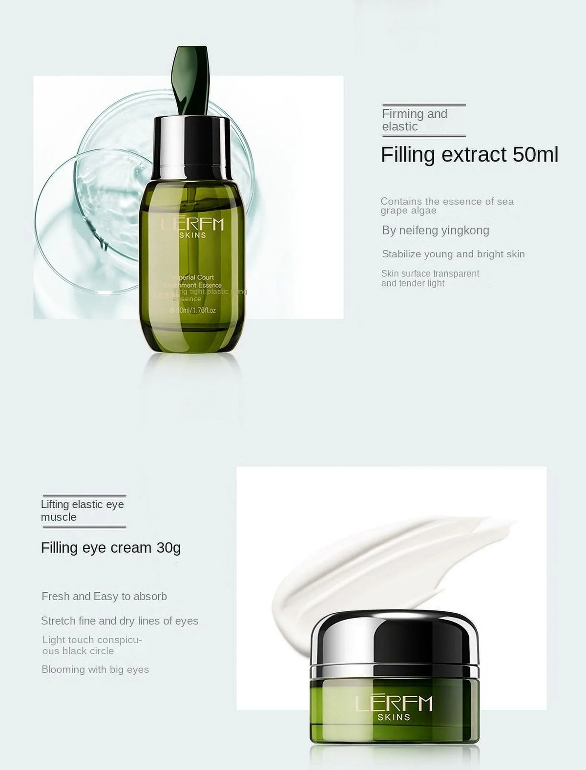 Cream Day Beauty Face Control Face 6Pcs Serum Pores Oil Deep Cleaning Toner Skincare Products Set Whitening Firming LERFM Night