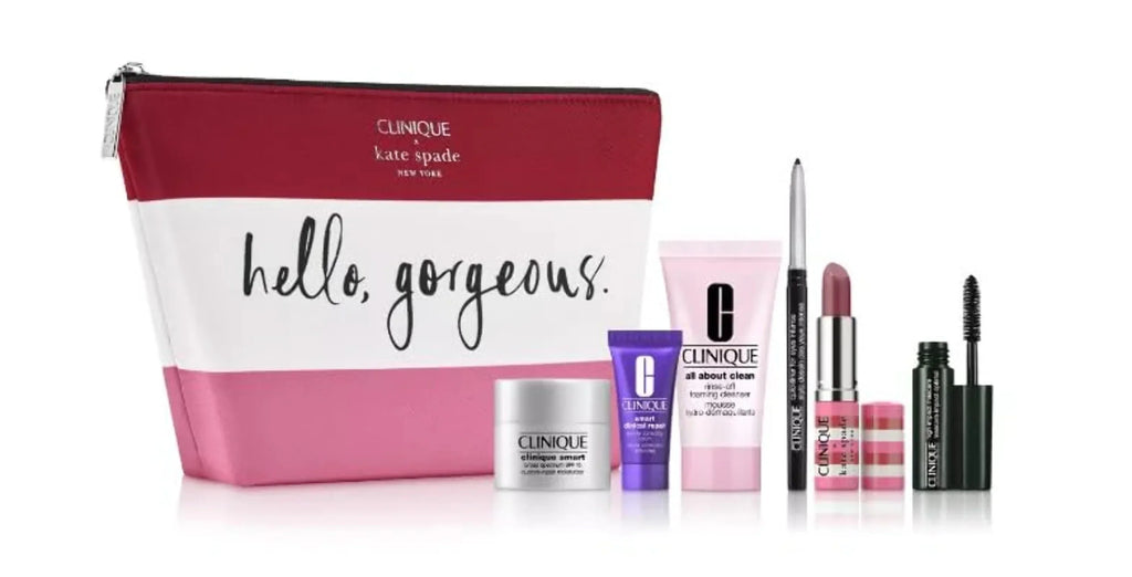 7pcs with Pop Clinique Skincare Custom-Repair and Broad Serum Love Moisturizer, Stars Wrinkle Clinique De-Aging Super SPF Smart Gift Correcting Set Lipstick 15 Makeup