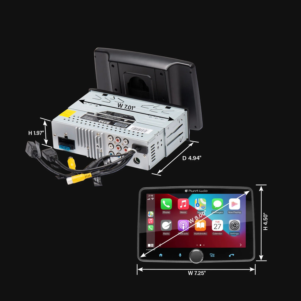 No Planet Audio Stereo - CD P70CPA-PCF Apple Single Android DVD Din, Player, Car Receiver, Inch Backup Auto, 7 CarPlay, Touchscreen, Bluetooth, Camera Radio AM/FM