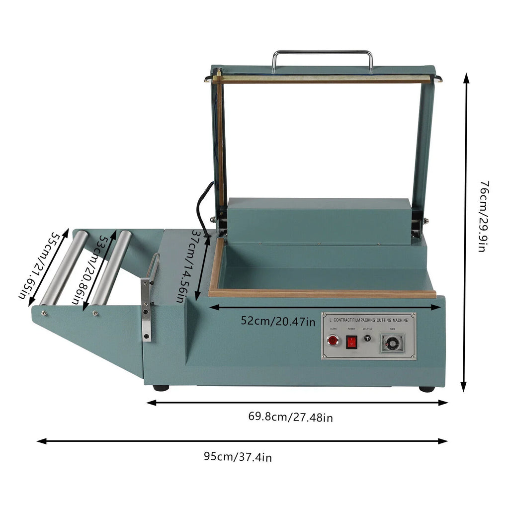 Shrink Sealing Heat Wrap Sealing Machine Quick OUKANING Folding Cutter Machine POF Film 1000W Packing Machine Sealer