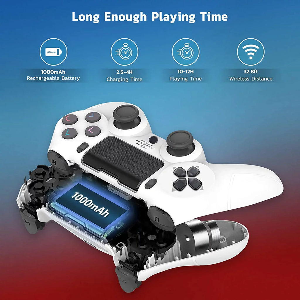 Slim Plus S21 GamePad (White) BlueTooth Speaker/Gyro/Remote with 1,000 PRO FE Battery/Built-In Wireless Samsung Compatible Controller