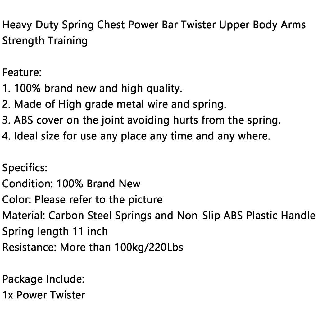 40KG Strength Bar Spring Duty Chest Twister Arms Power Heavy Body Upper Training