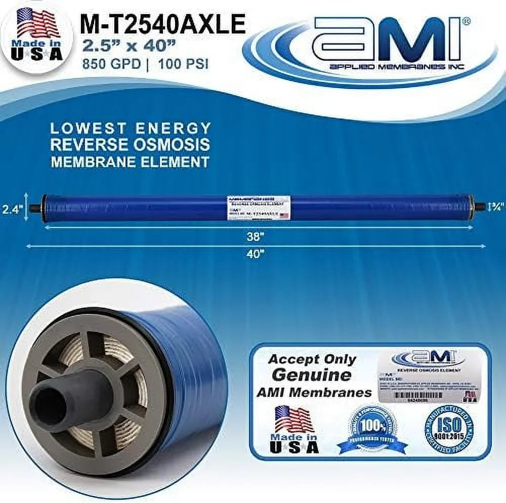 | Low RO 100 At Rejection 850 For | Membrane Replacement | Extra Membrane 99% M-T2540AXLE Water Energy Reverse Tap GPD Osmosis XLE Psi |