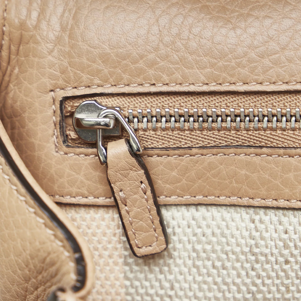 Leather Daily Pre-Owned Satchel Calf (Good) Medium Gucci Brown Bamboo Authenticated Unisex