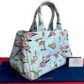 Pre-Owned 25905 Prada Canvas Tote Blue Multicolor Surfing (Good) Handbag Bag Pattern PRADA Triangle Canapa