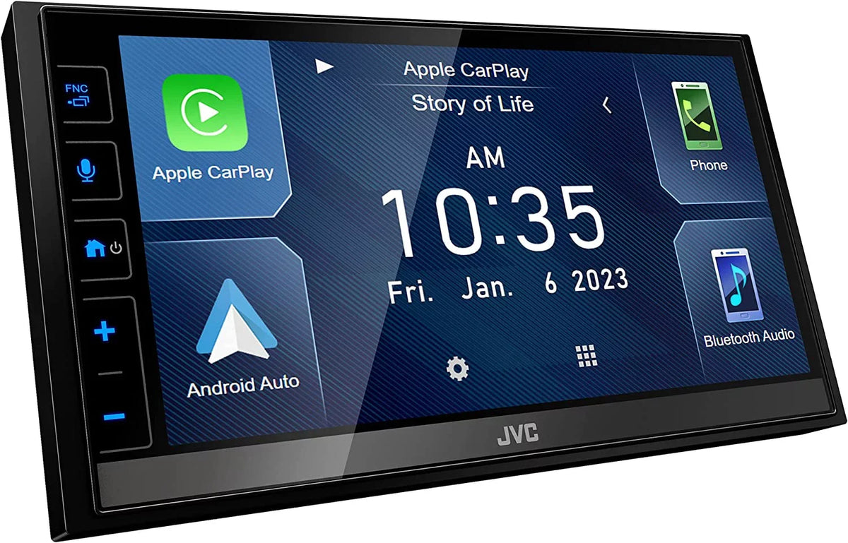 No Android Touchscreen, Digital CD Radio, CarPlay, AM/FM KW-M780BT Player w/ Stereo Tuner Capacitive Camera Car Maestro Bundle. JVC 2-DIN Receiver Apple 6.8" with Media Auto, SiriusXM Ready, Backup &