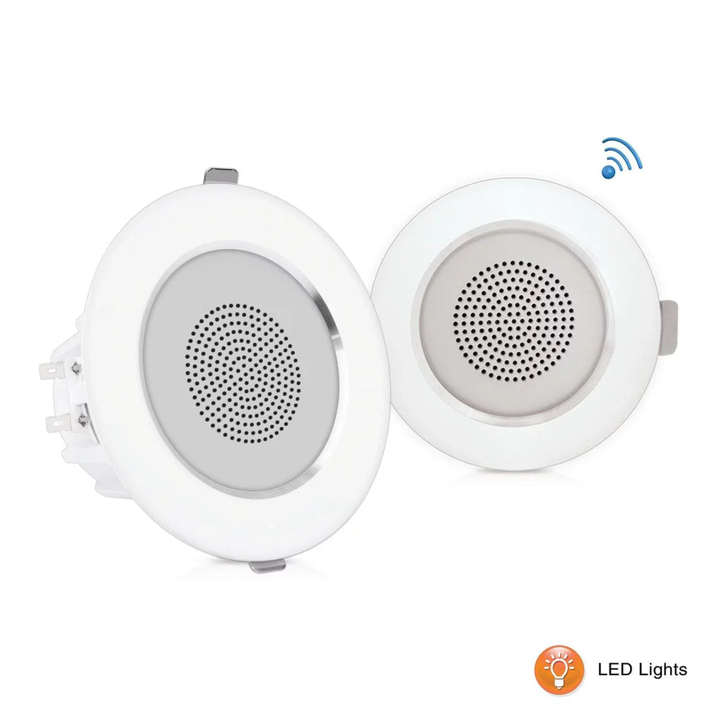 Aluminum 4’’ 2-Way Pair Built-in Frame Bluetooth PDICBTL4 LED - Ceiling with PYLE-HOME Speaker Speakers, Wall / Lights